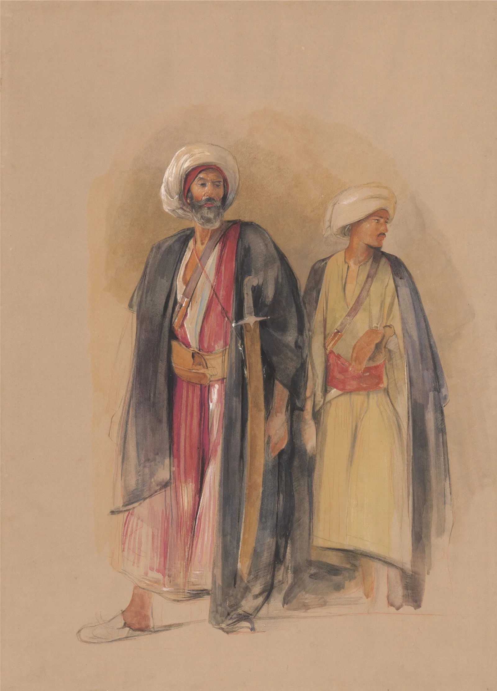 Sheik Hussein Of Gebel Tor And His Son Wall Art by John Frederick Lewis - Canvas Print