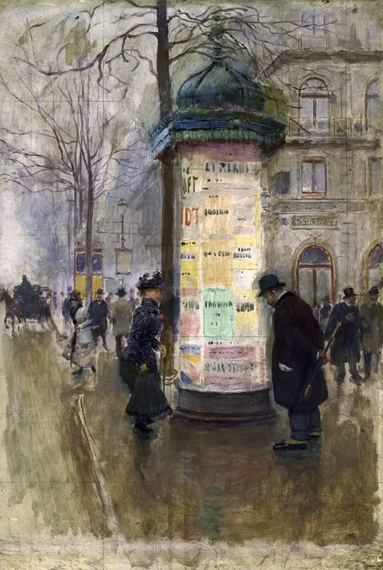 La Colonne Morris Wall Art by Jean Béraud - Canvas Print