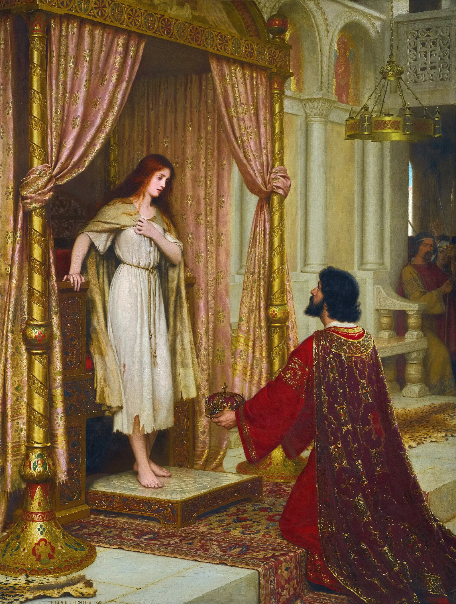 A King And A Beggar Maid Wall Art by Edmund Blair Leighton - Canvas Print