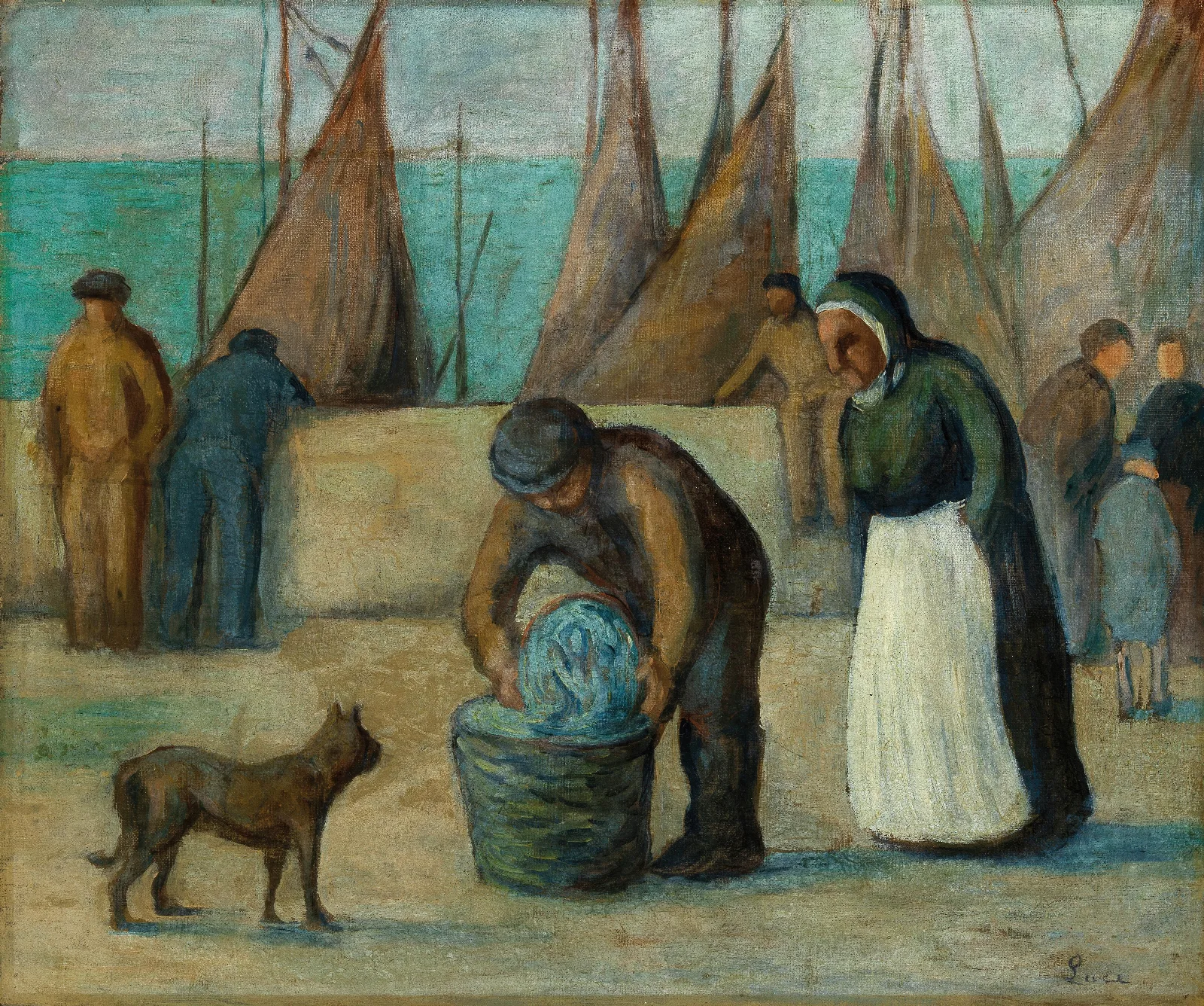La Rentree Des Pecheurs Wall Art by Maximilien Luce - Canvas Print