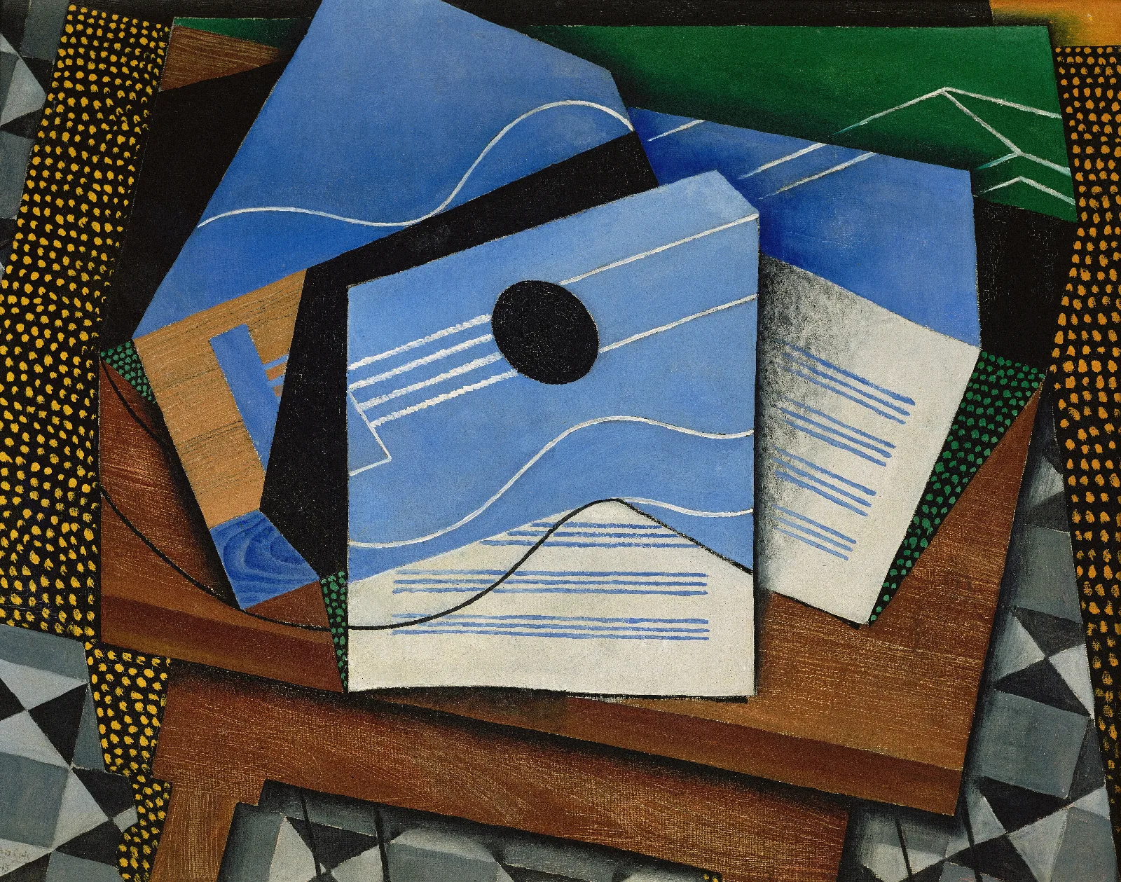 Guitar On A Table Wall Art by Juan Gris - Canvas Print