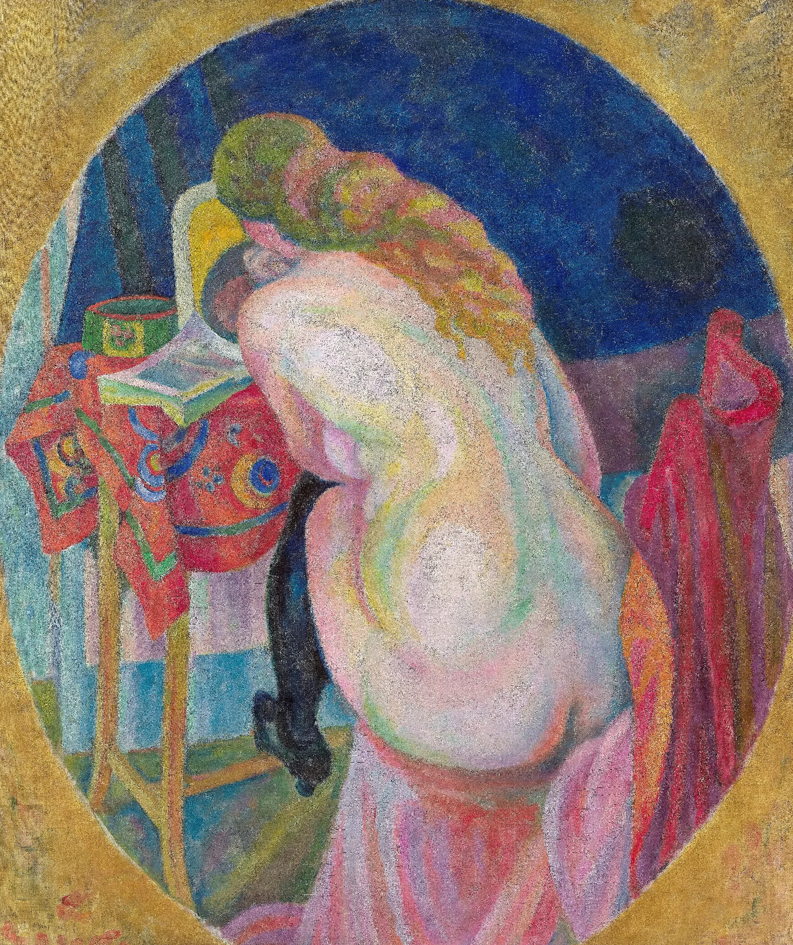 Nude Woman Reading Wall Art by Robert Delaunay - Canvas Print