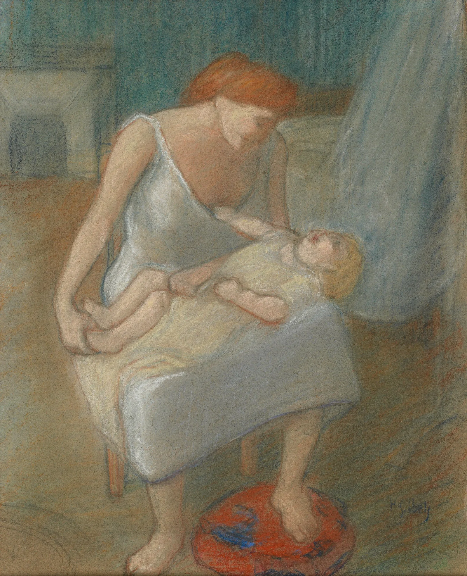 Mother And Child 63 Wall Art by Henri-Gabriel Ibels - Canvas Print
