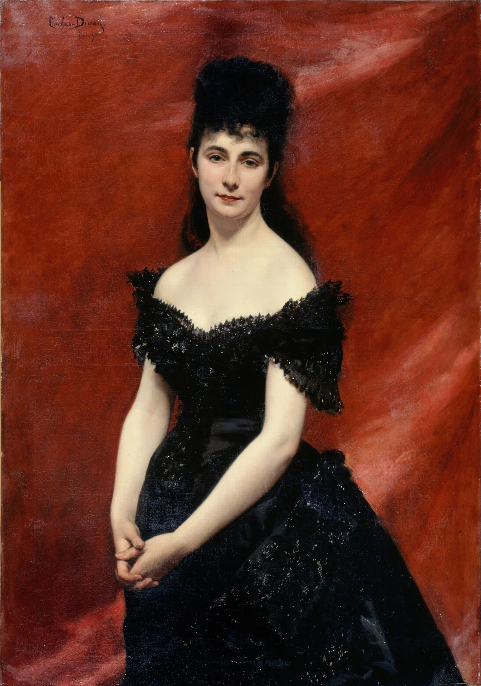 Portrait De Leonie Dufresne Baronne Le Vavasseur Puis Marquise De Vaucouleurs De Lanjamet Wall Art by Carolus-Duran - Canvas Print