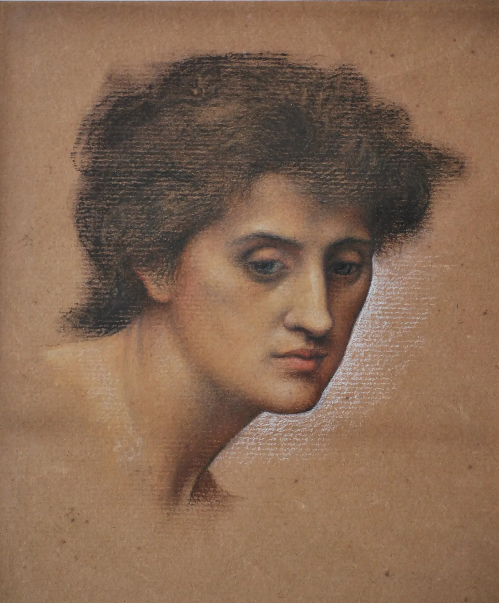 Study Of Female Head For The Cadence Of Autumn 2 Wall Art by Evelyn De Morgan - Canvas Print