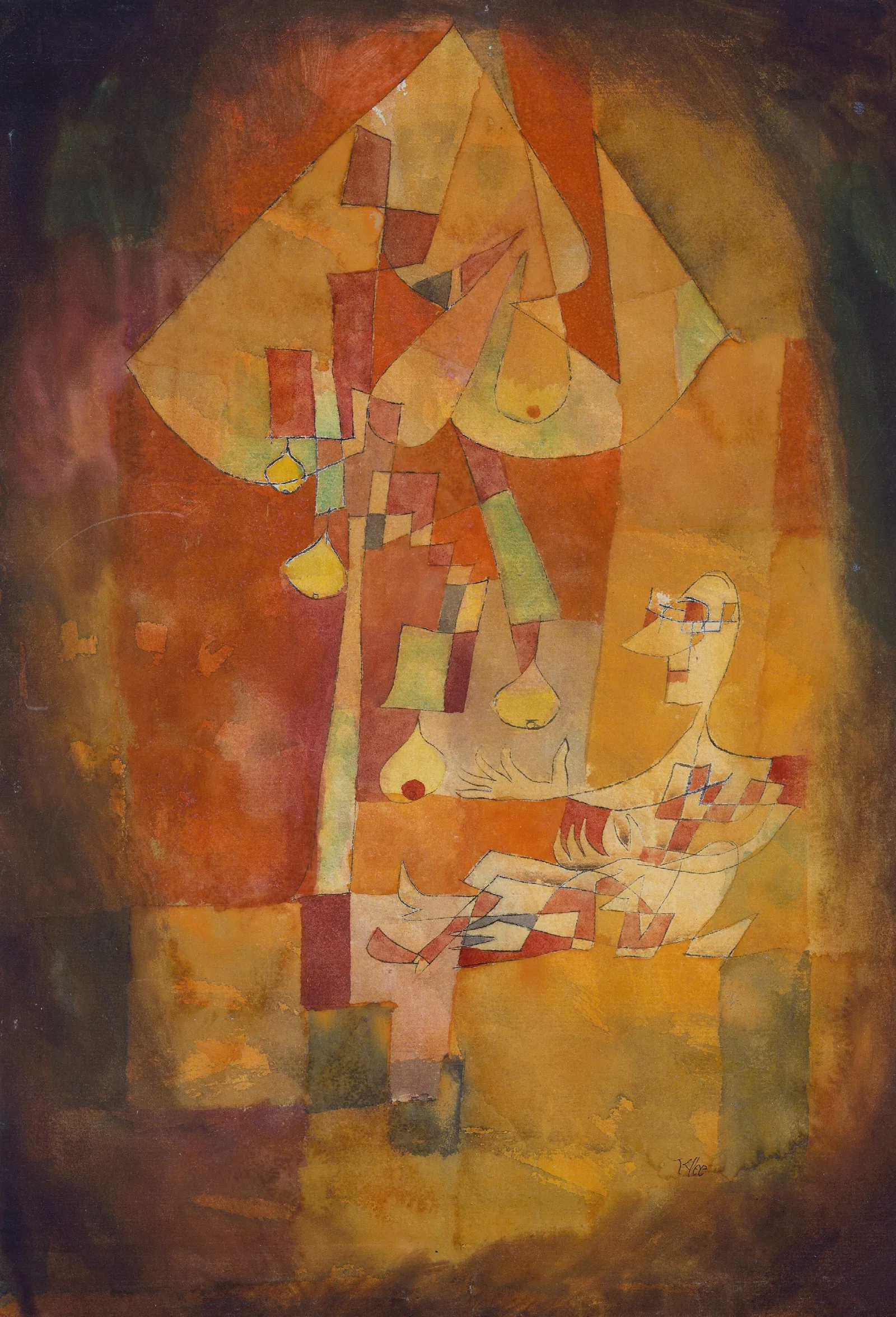 The Man Under The Pear Tree Wall Art by Paul Klee - Canvas Print