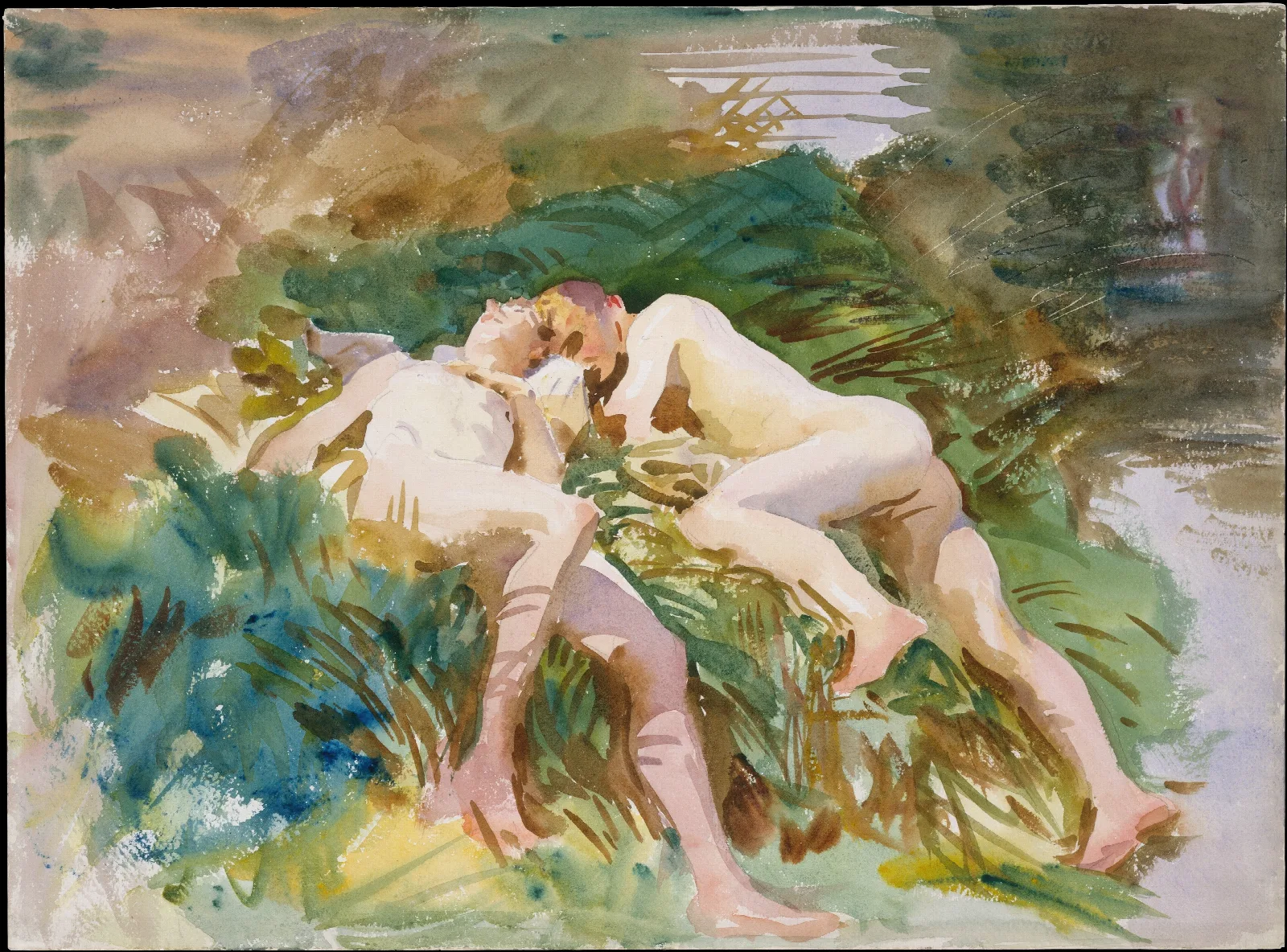 Tommies Bathing 2 Wall Art by John Singer Sargent - Canvas Print