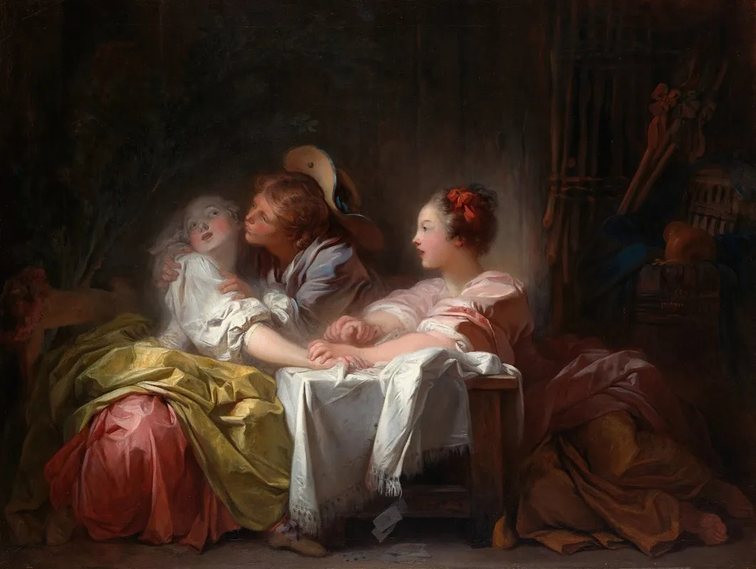 The Stolen Kiss Wall Art by Jean-Honoré Fragonard - Canvas Print