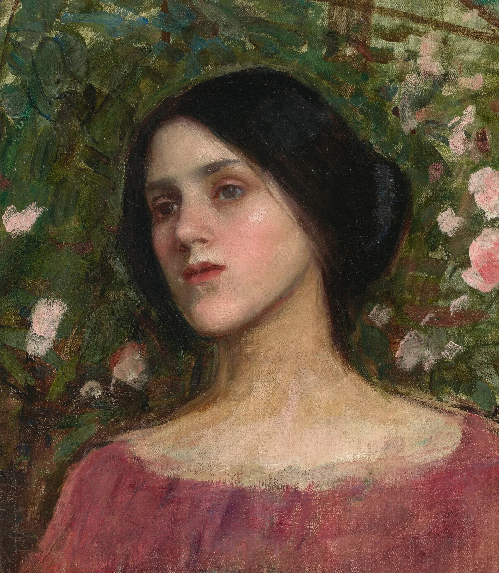 The Rose Bower Wall Art by John William Waterhouse - Canvas Print