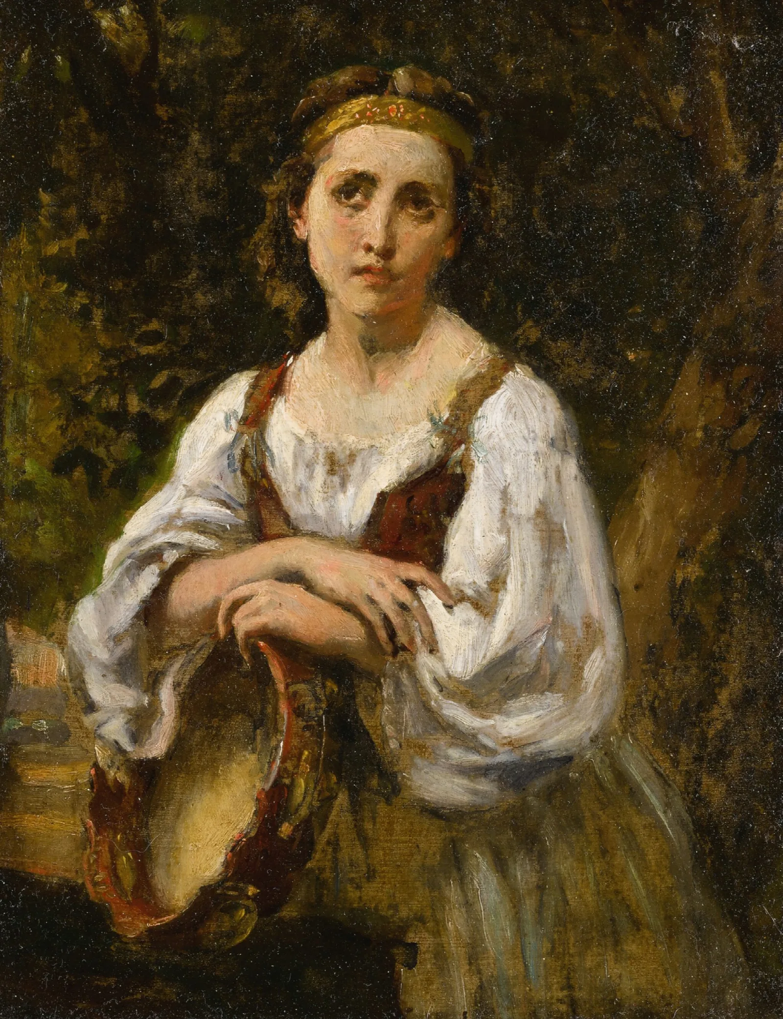 Bohemienne Au Tambour Wall Art by Narcisse-Virgile Diaz de La Peña - Canvas Print