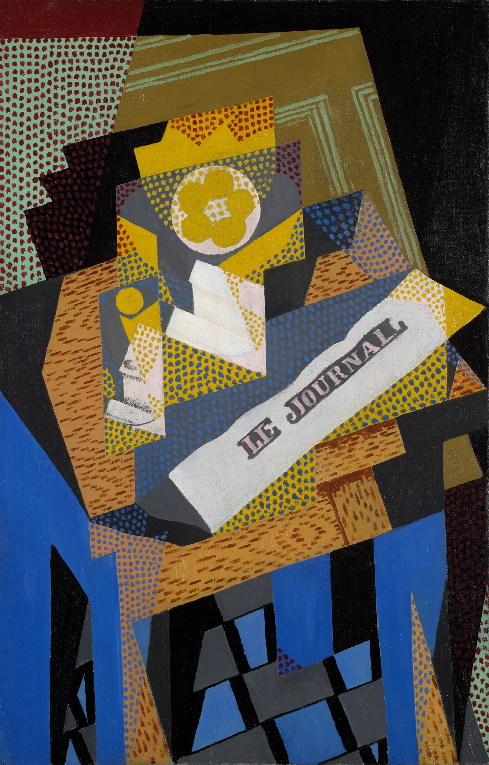 Newspaper And Fruit Dish Wall Art by Juan Gris - Canvas Print
