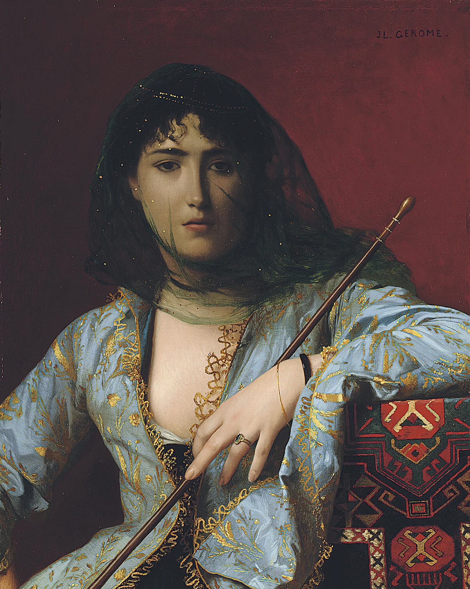 Veiled Circassian Beauty Wall Art by Jean-Léon Gérôme - Canvas Print