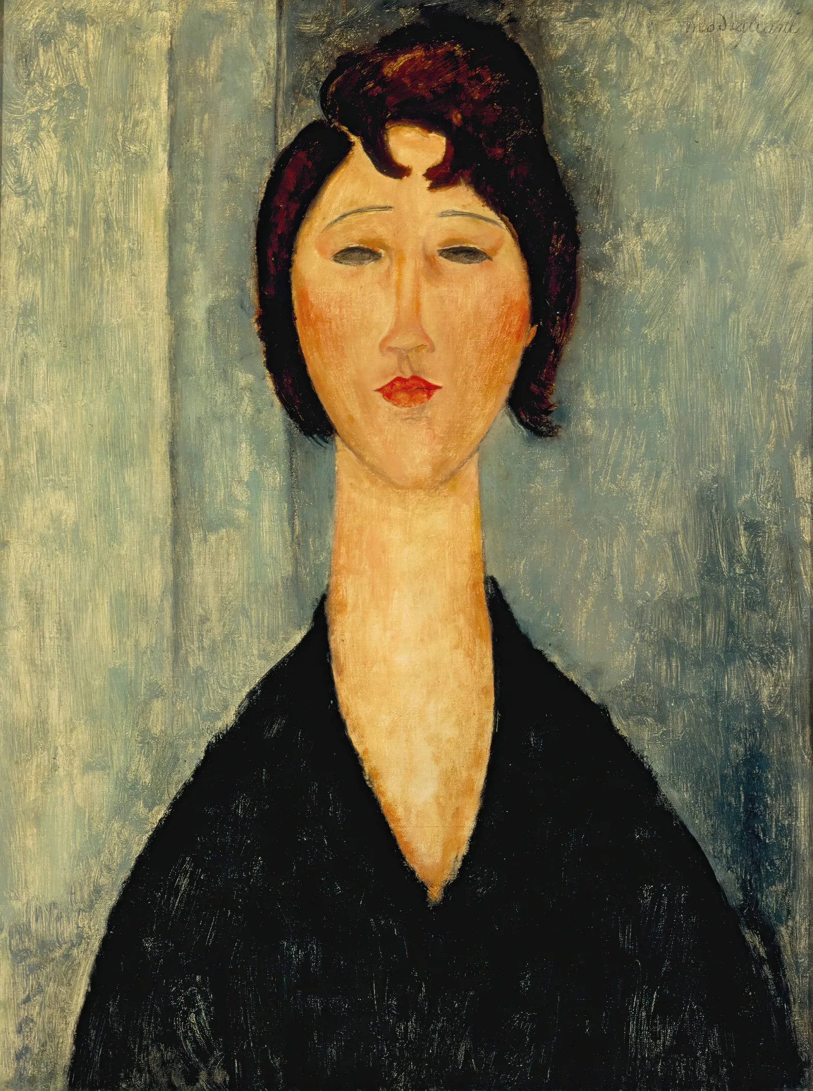 Portrait Of A Young Woman 75 Wall Art by Amedeo Modigliani - Canvas Print