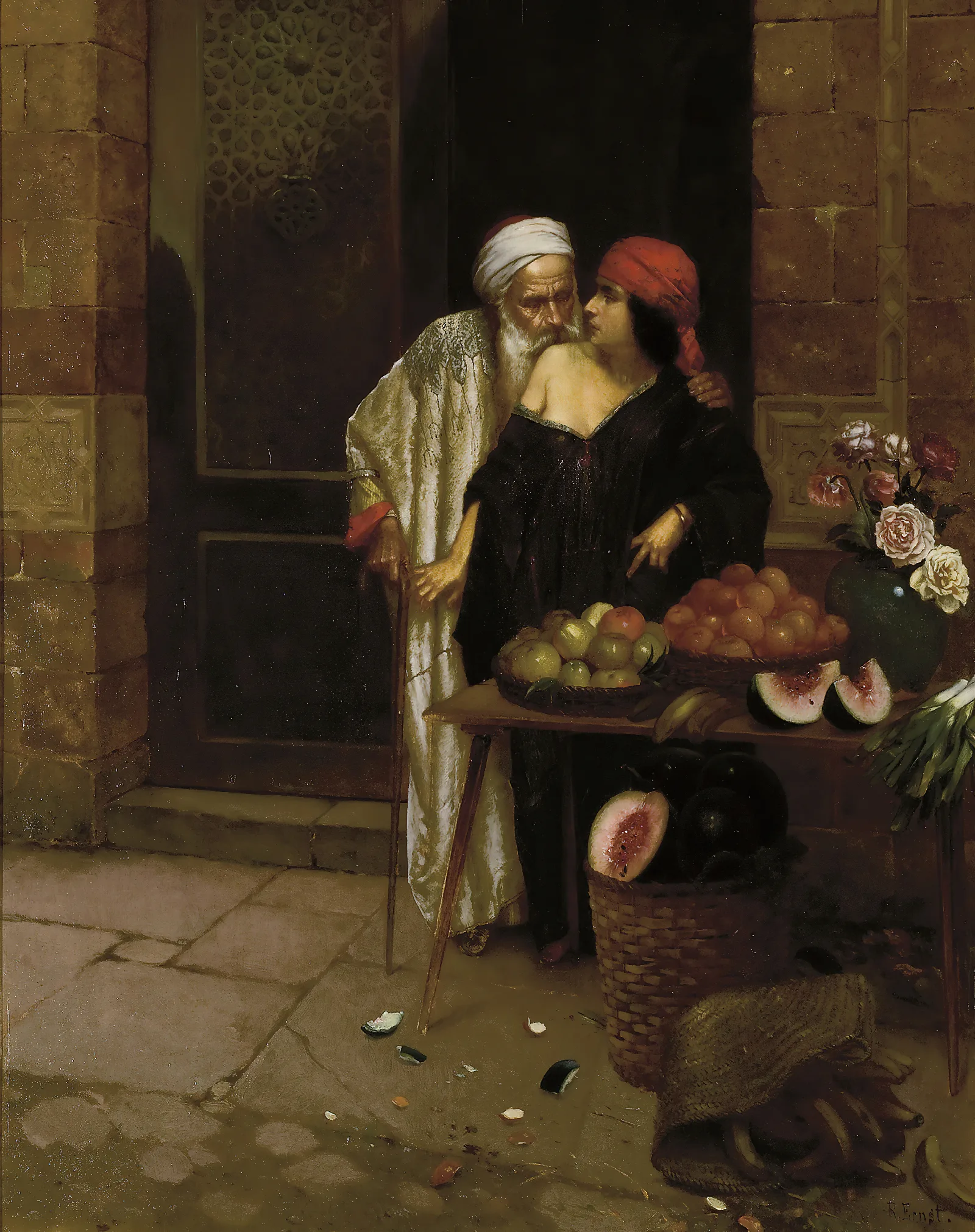 The Orange Seller 2 Wall Art by Rudolf Ernst - Canvas Print