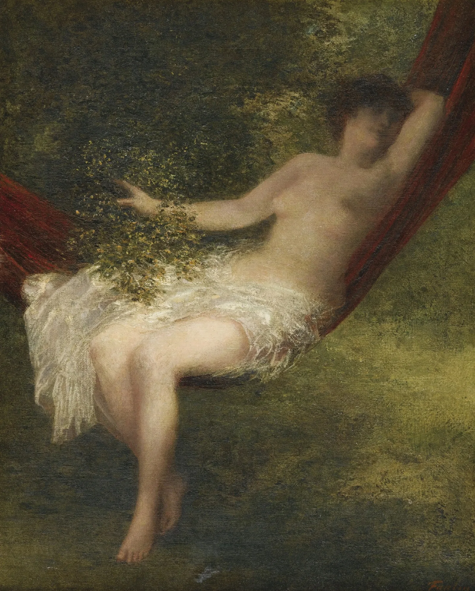 Sara La Baigneuse 2 Wall Art by Henri Fantin-Latour - Canvas Print