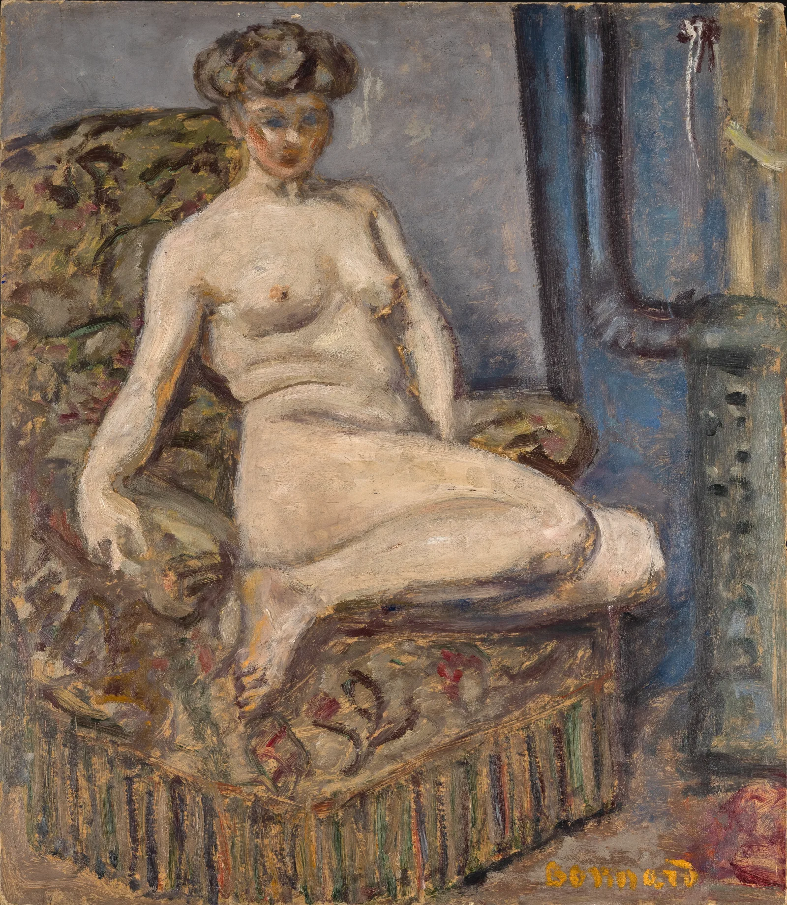 Model In Armchair Wall Art by Pierre Bonnard - Canvas Print
