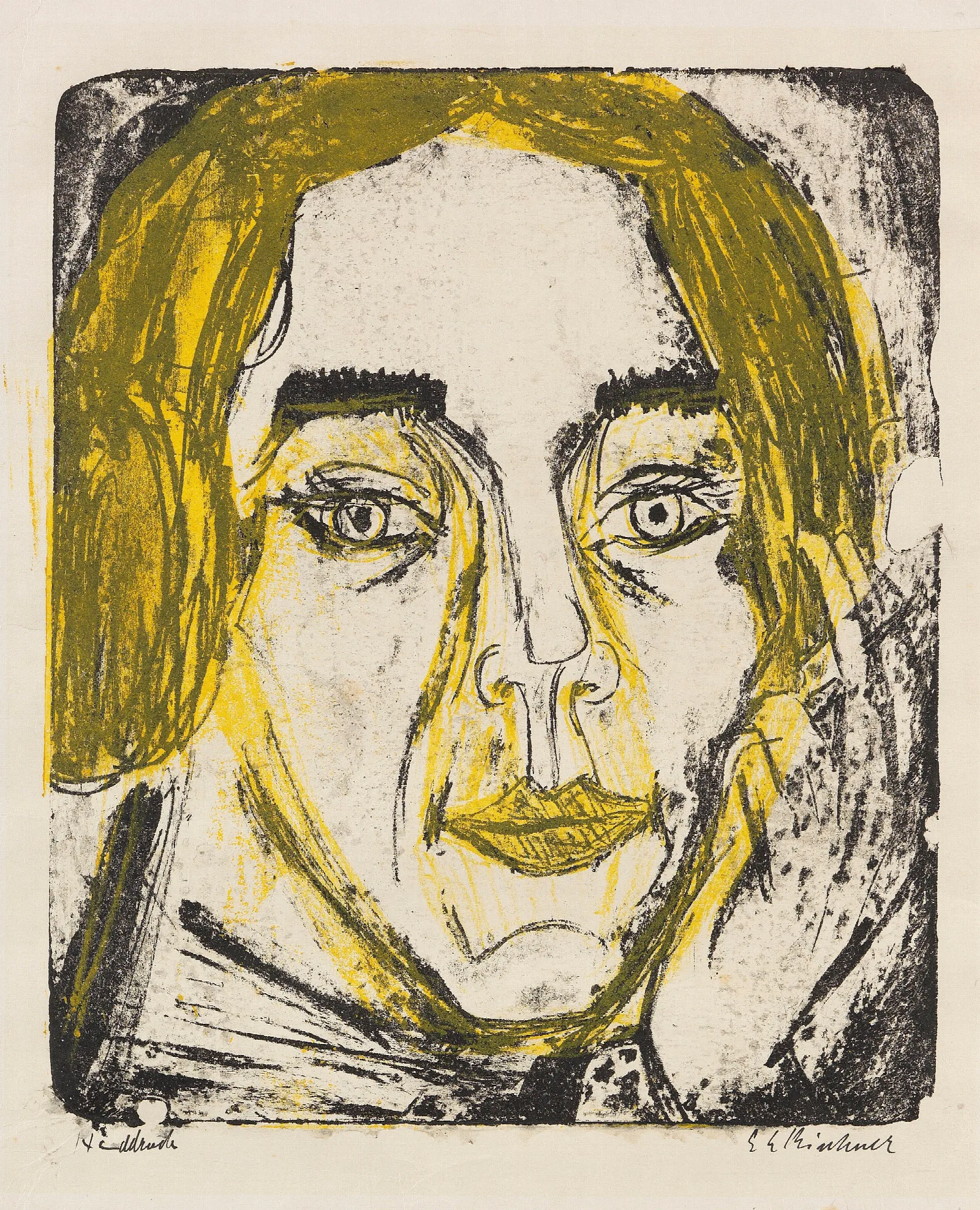 Kopf Mary Wigmann Wall Art by Ernst Ludwig Kirchner - Canvas Print