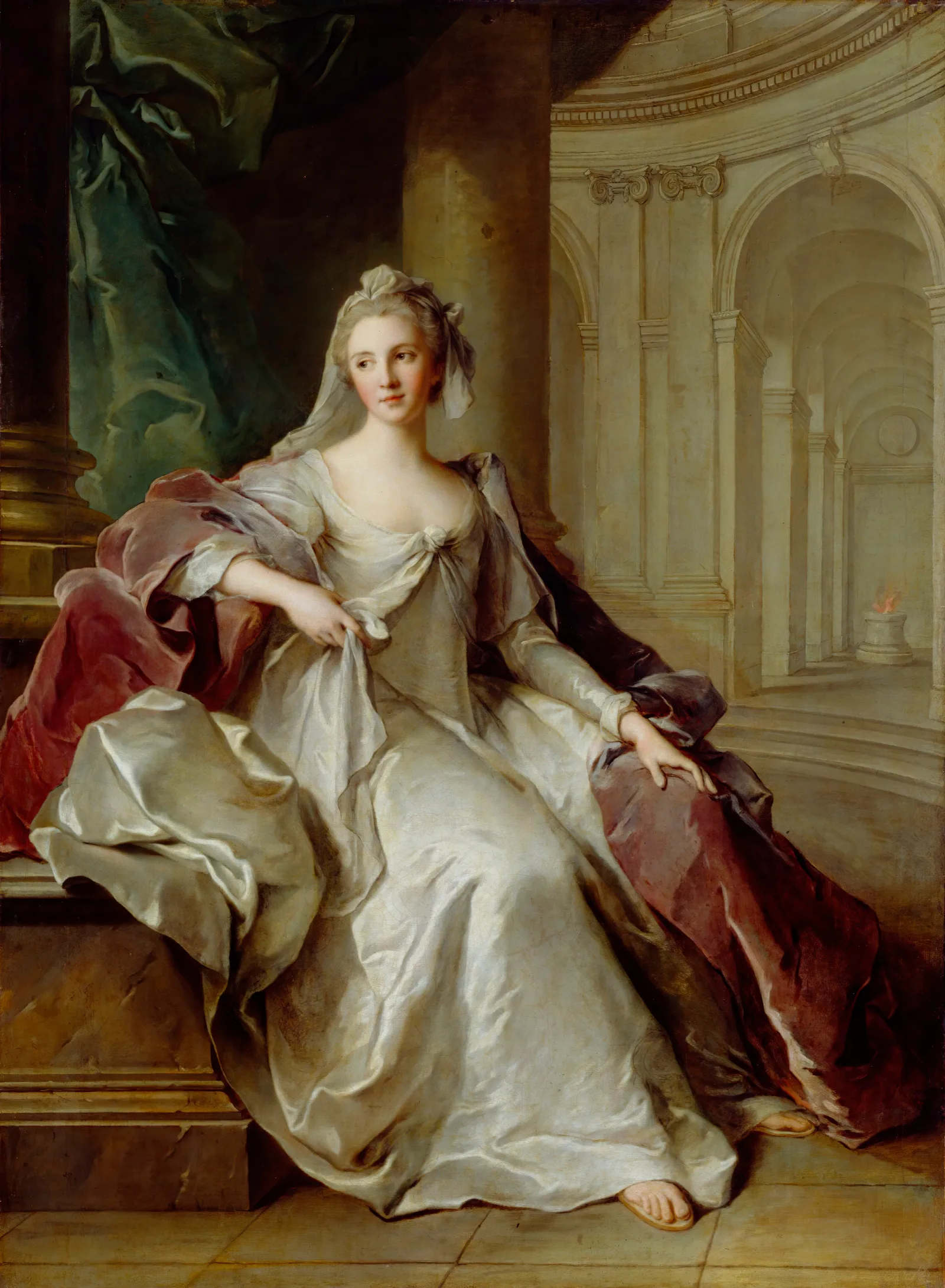 Madame Henriette De France As A Vestal Virgin Wall Art by Jean-Marc Nattier - Canvas Print