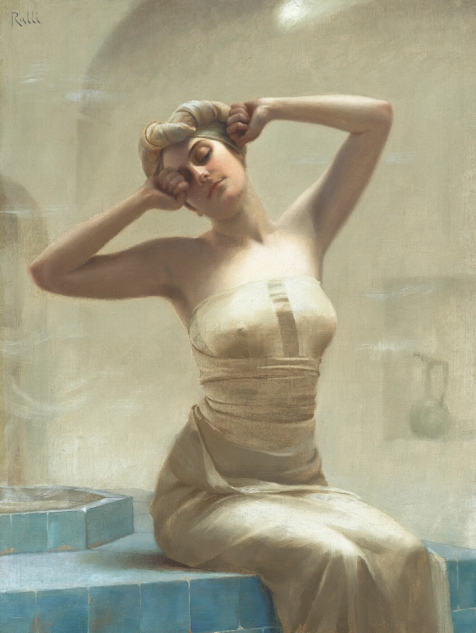 At The Bath Wall Art by Theodoros Ralli - Canvas Print