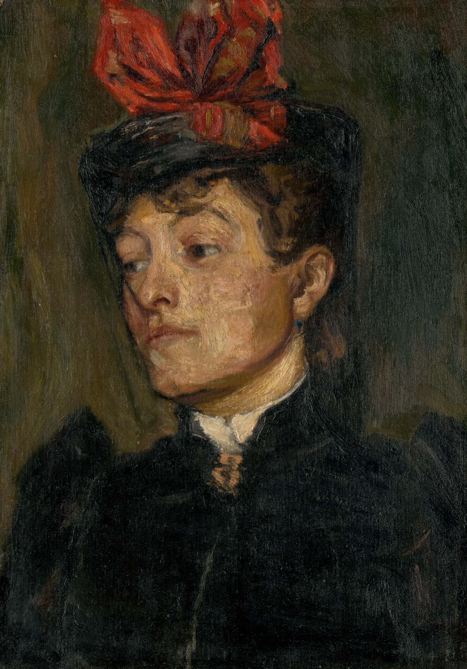 Head Of A Lady In A Hat Wall Art by Jozef Hanula - Canvas Print