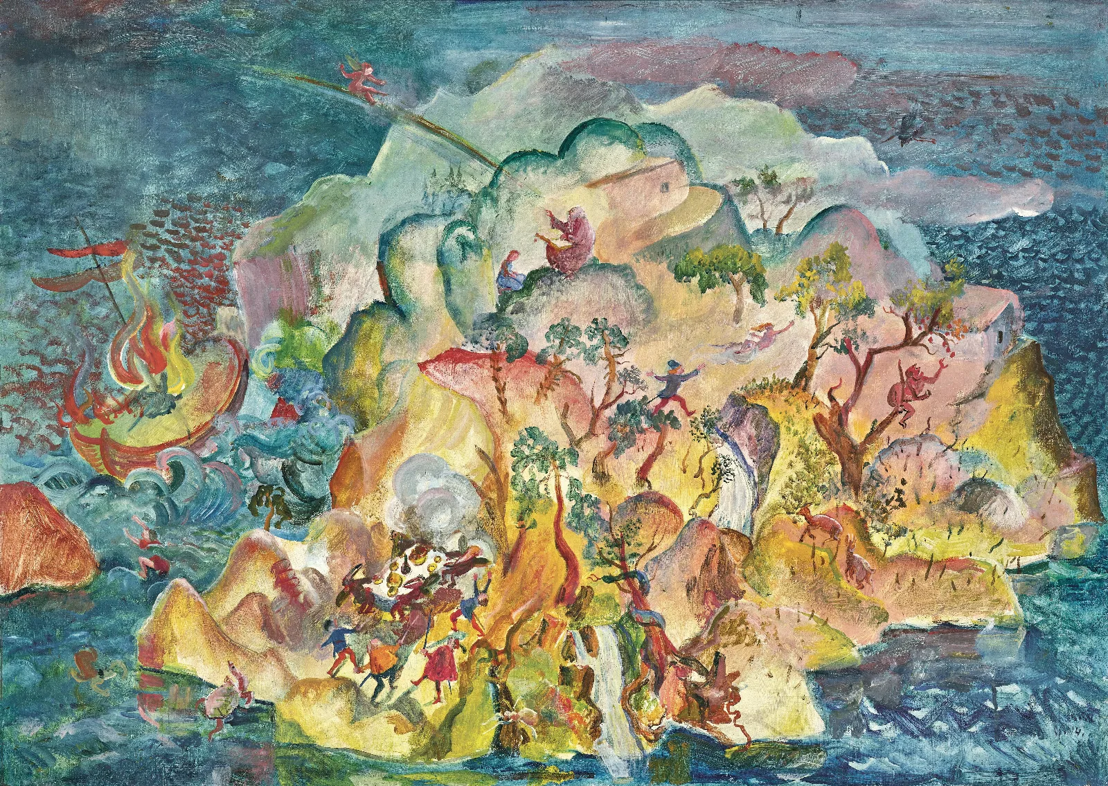 Die Verzauberte Insel Sturm Wall Art by Oskar Laske - Canvas Print
