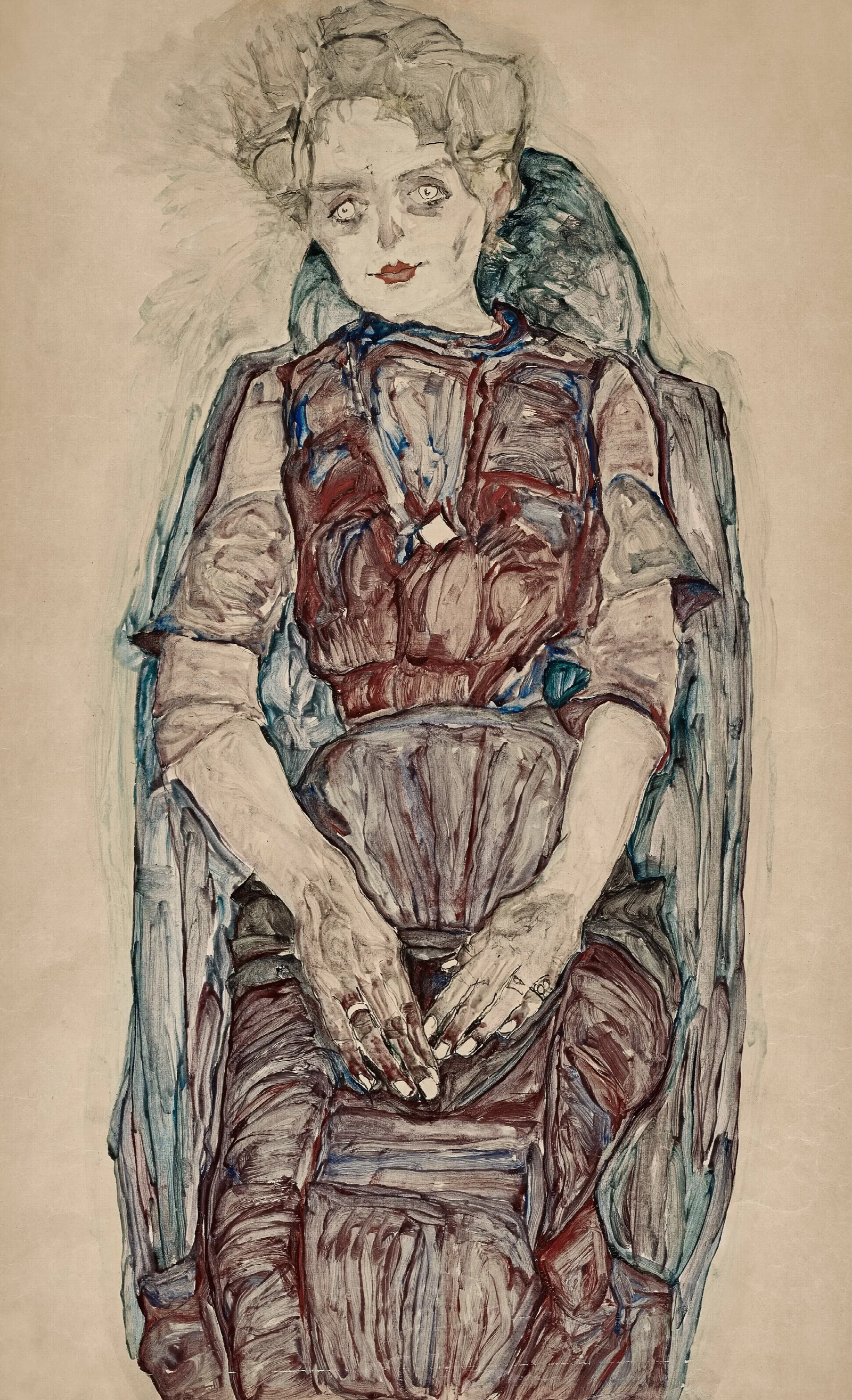 Sitzende Frau Wall Art by Egon Schiele - Canvas Print