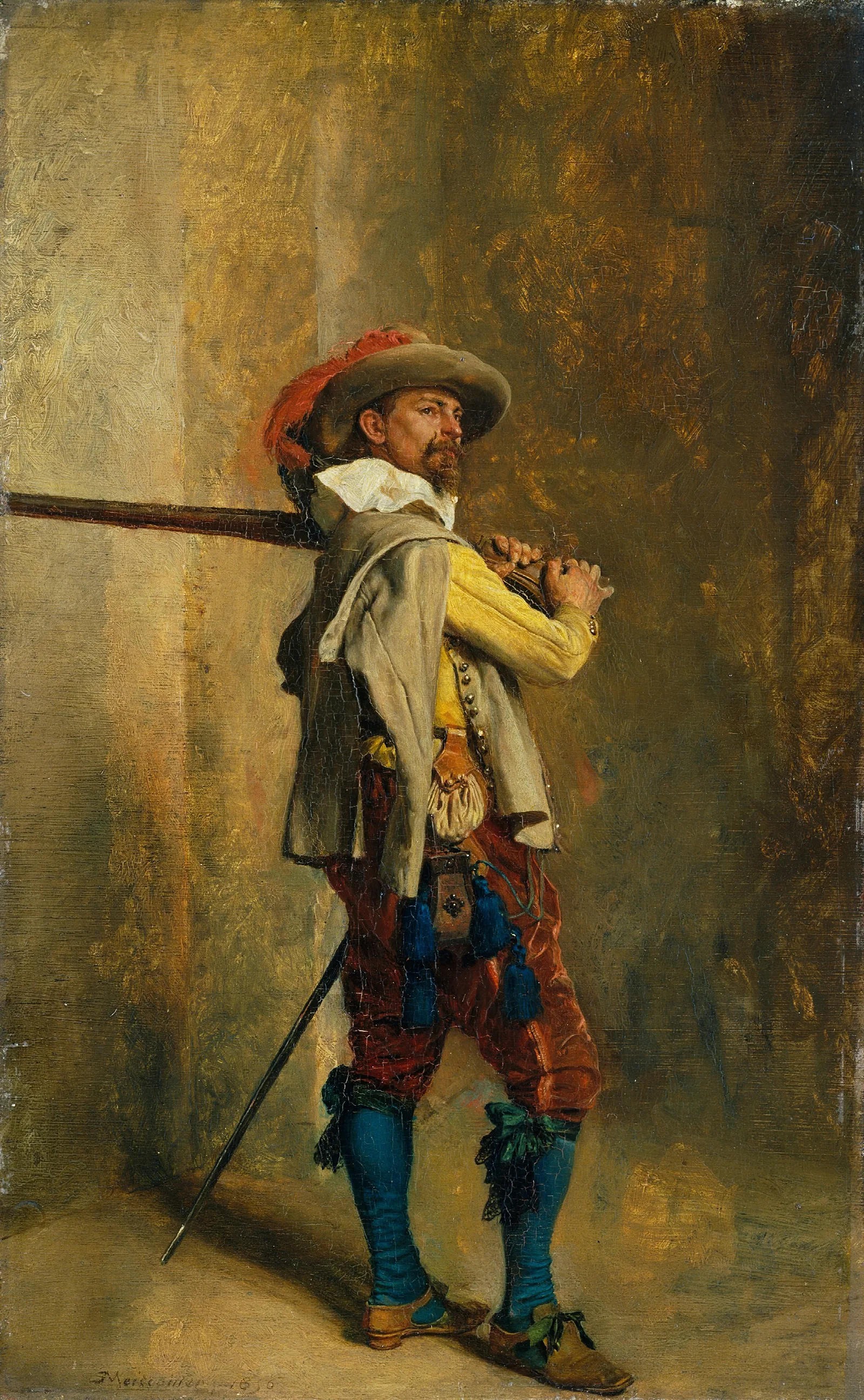 A Musketeer Time Of Louis Xiii Wall Art by Ernest Meissonier - Canvas Print