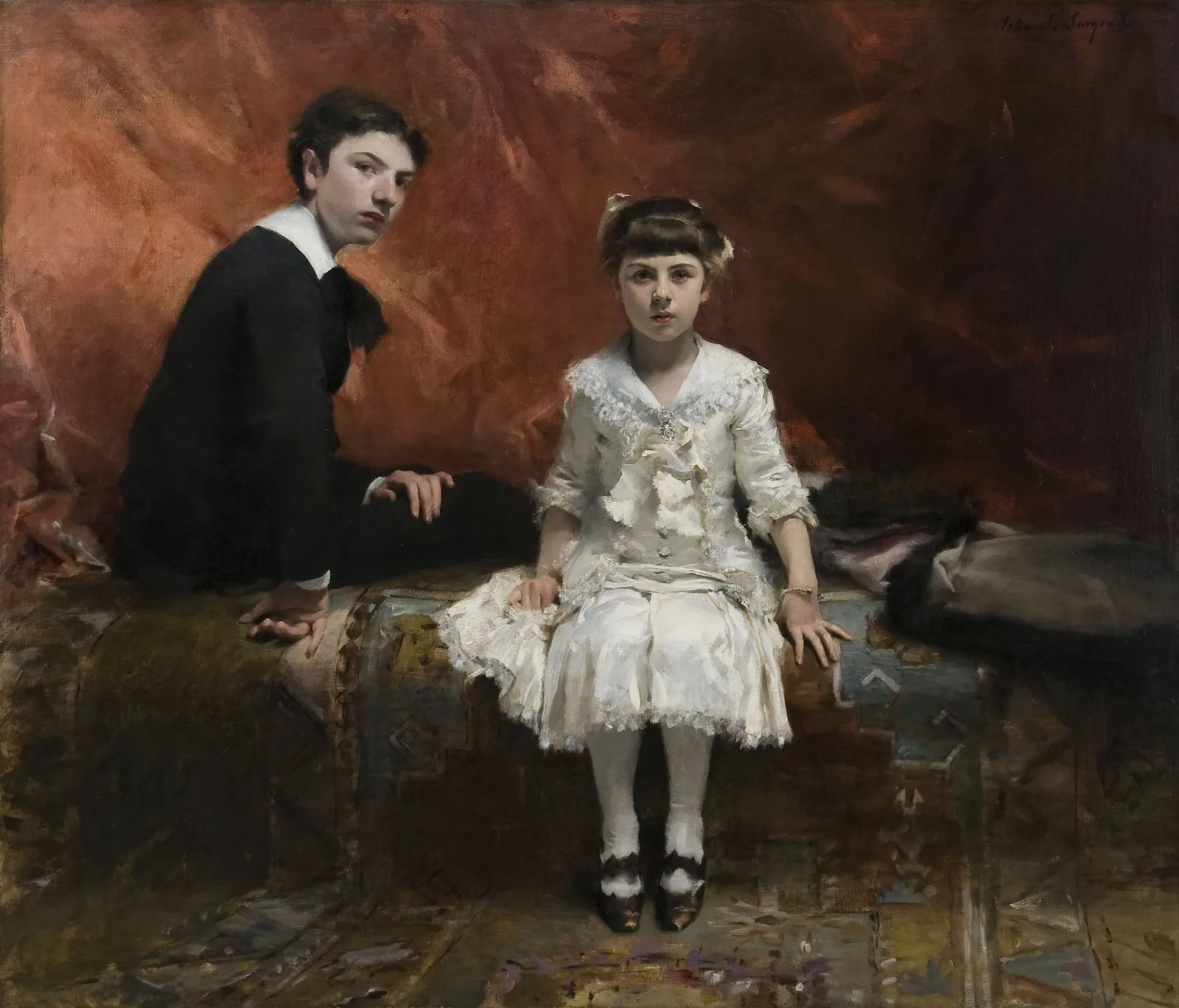 Portrait Of Edouard And Marie Louise Pailleron Wall Art by John Singer Sargent - Canvas Print