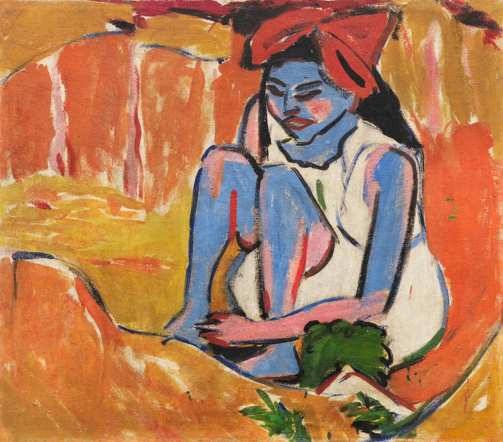 Das Blaue Madchen In Der Sonne Wall Art by Ernst Ludwig Kirchner - Canvas Print