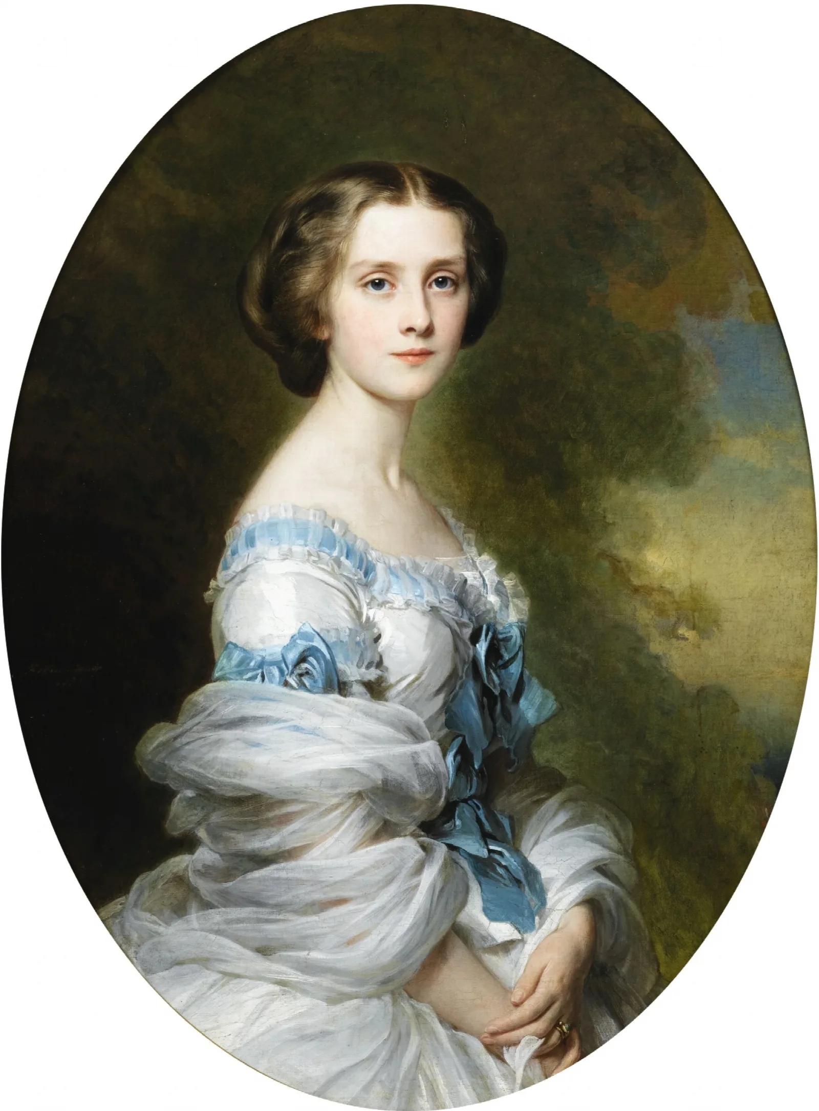 Portrait Of Melanie De Bussiere Comtesse Edmond De Pourtales 1839 1913 Wall Art by Franz Xaver Winterhalter - Canvas Print