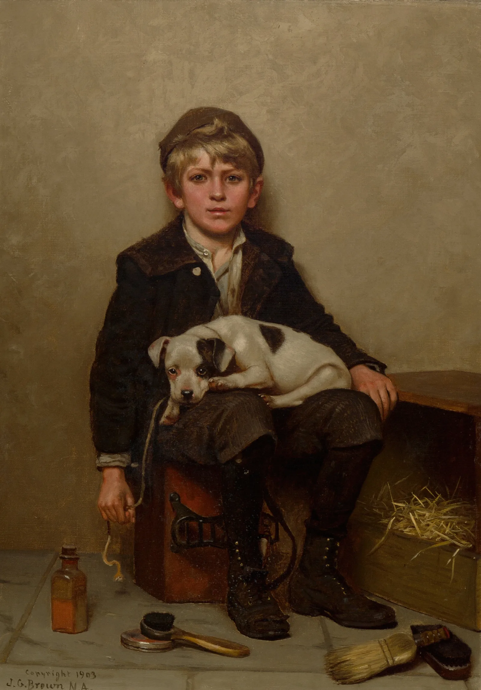 Shoeshine Boy Wall Art by John George Brown - Canvas Print