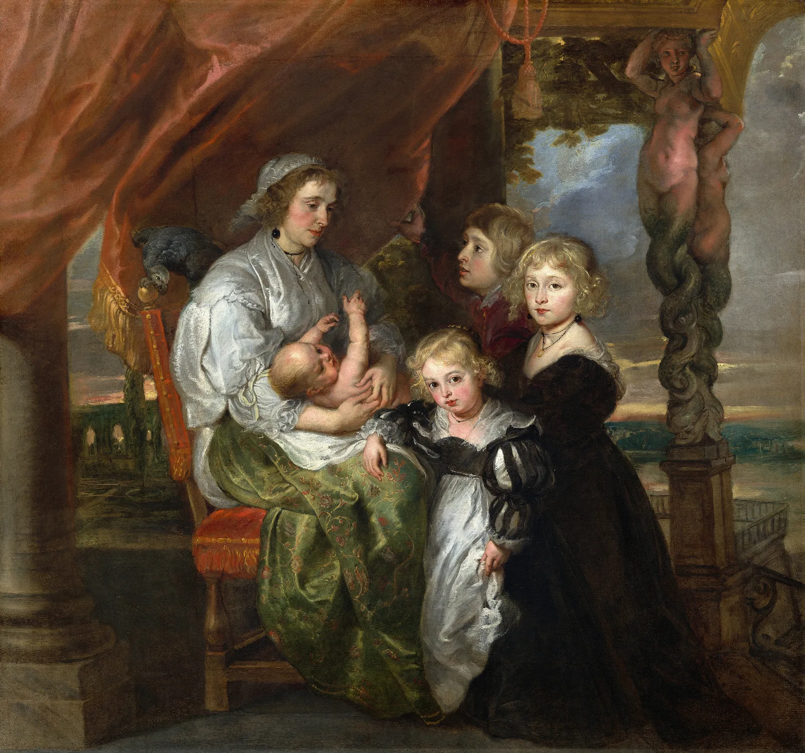 Deborah Kipwife Of Sir Balthasar Gerbier And Her Children Wall Art by Peter Paul Rubens - Canvas Print