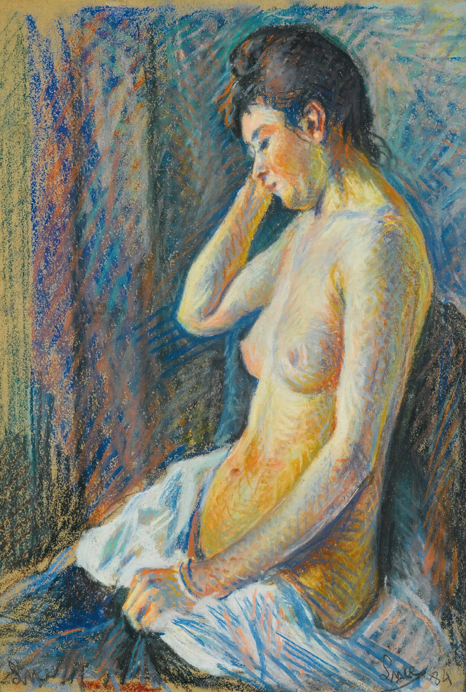 Nu Assis Wall Art by Maximilien Luce - Canvas Print