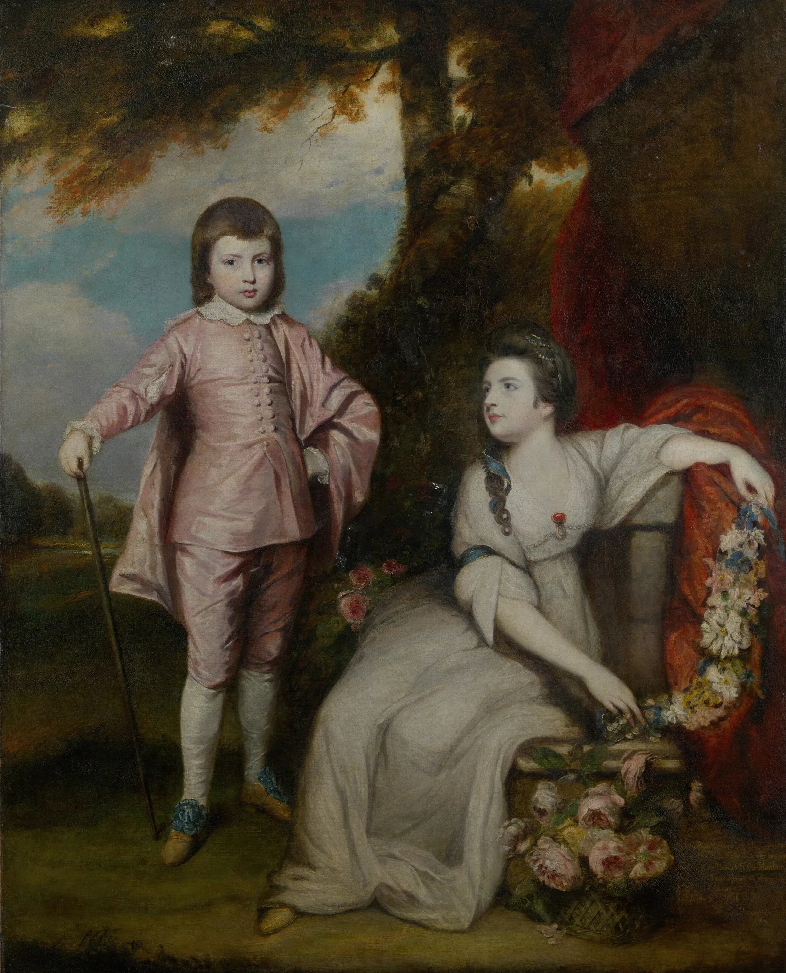 George Capel Viscount Malden 1757 1839 And Lady Elizabeth Capel 1755 1834 Wall Art by Sir Joshua Reynolds - Canvas Print