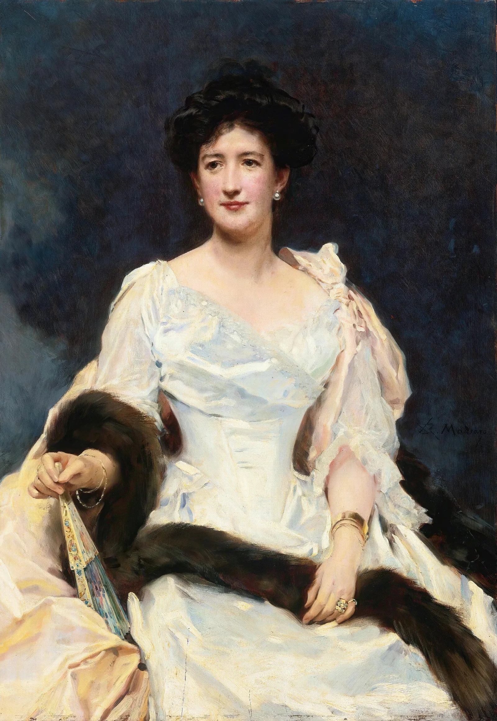 Portrait Of A Lady 22 Wall Art by Raimundo de Madrazo y Garreta - Canvas Print