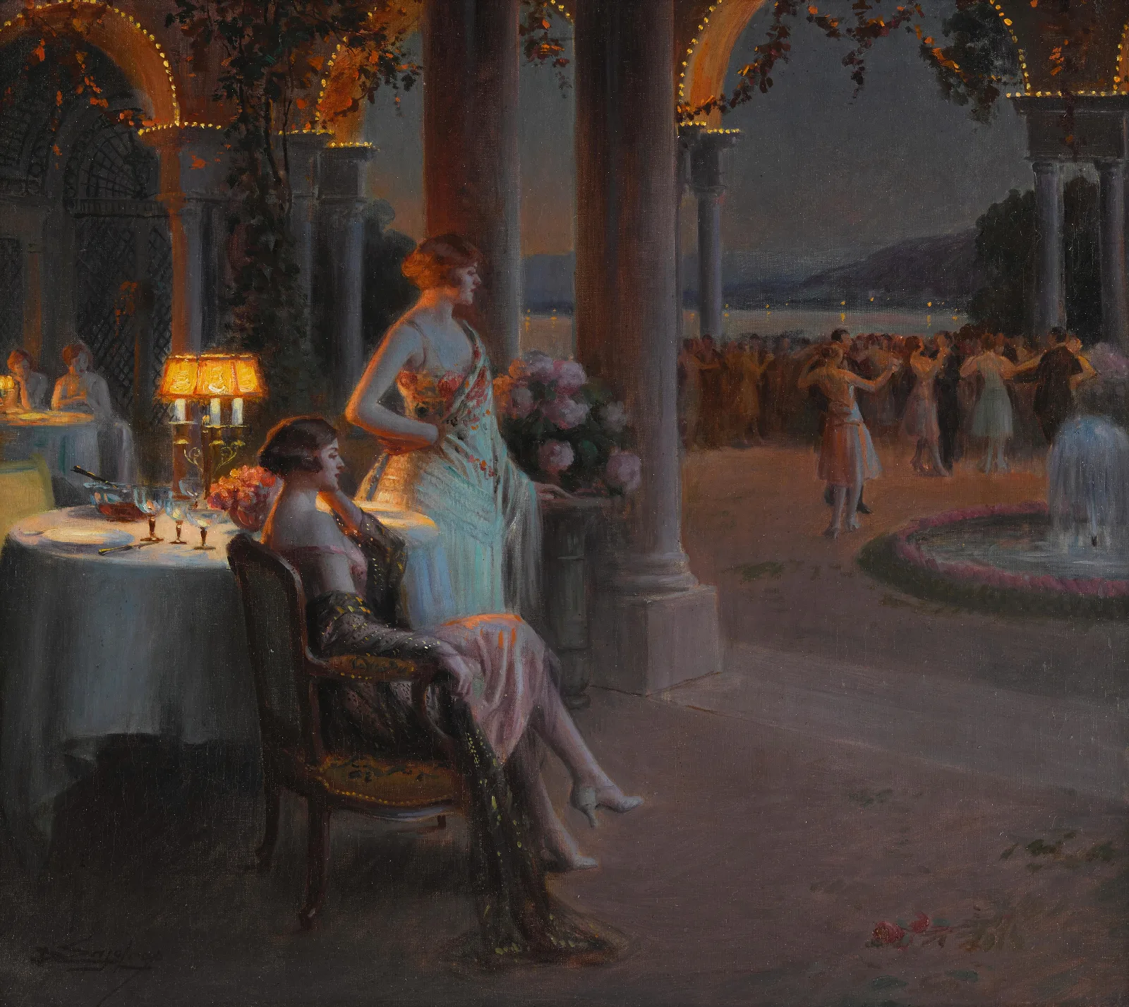 Le Soir Sur La Terasse Wall Art by Delphin Enjolras - Canvas Print