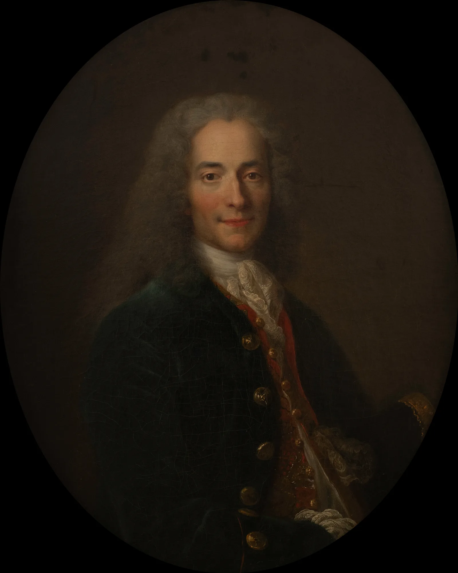 Portrait De Voltaire 1694 1778 En 1718 Wall Art by Nicolas de Largillière - Canvas Print