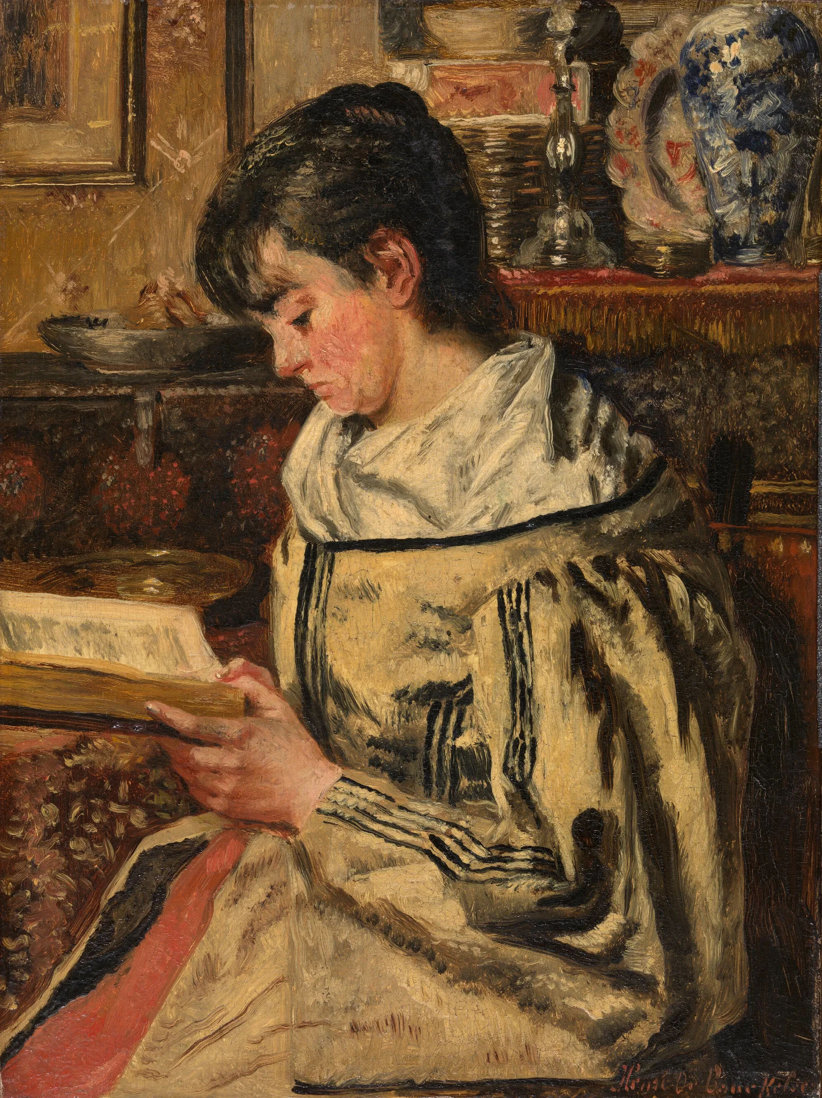 Woman Reading 12 Wall Art by Henri de Braekeleer - Canvas Print