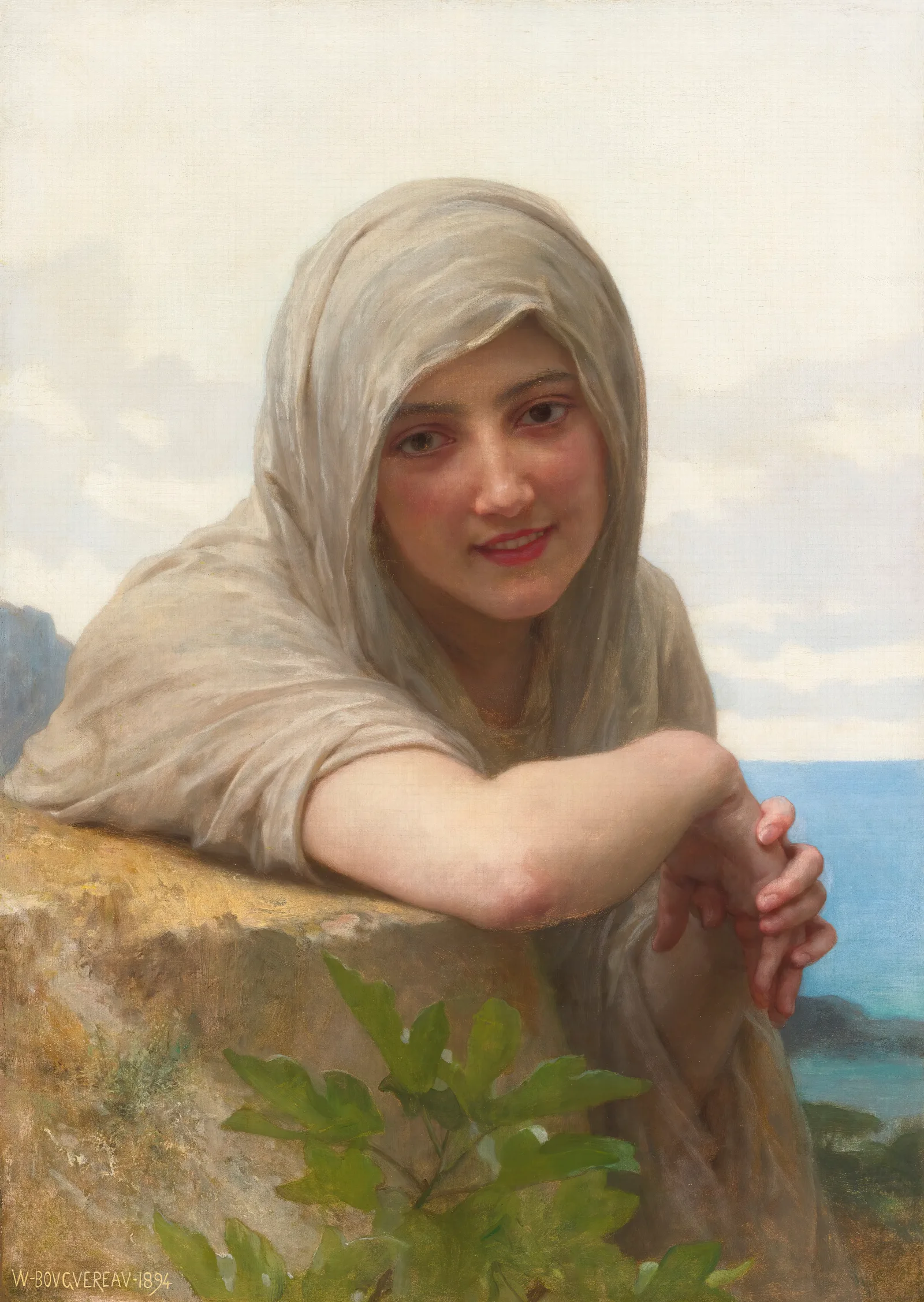 Souvenir Wall Art by William Bouguereau - Canvas Print