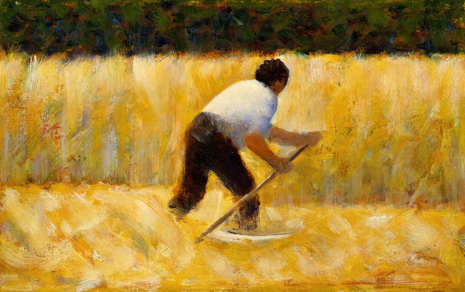 The Mower Wall Art by Georges Seurat - Canvas Print
