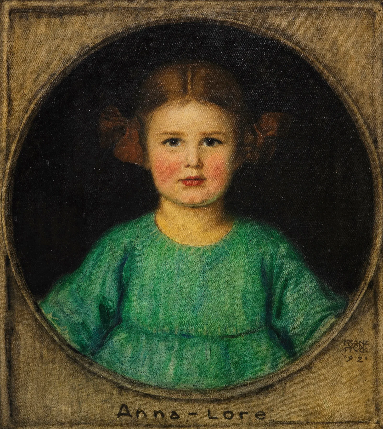 Madchenbildnis Anna Lore Butzer Wall Art by Franz von Stuck - Canvas Print