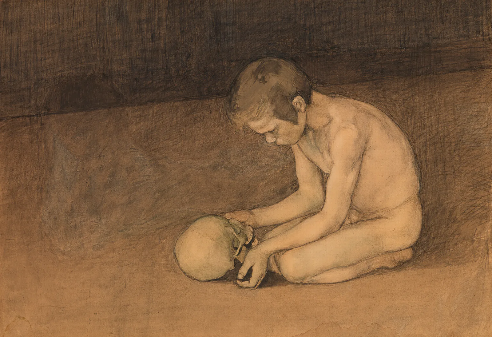 Boy With Skull Wall Art by Magnus Enckell - Canvas Print