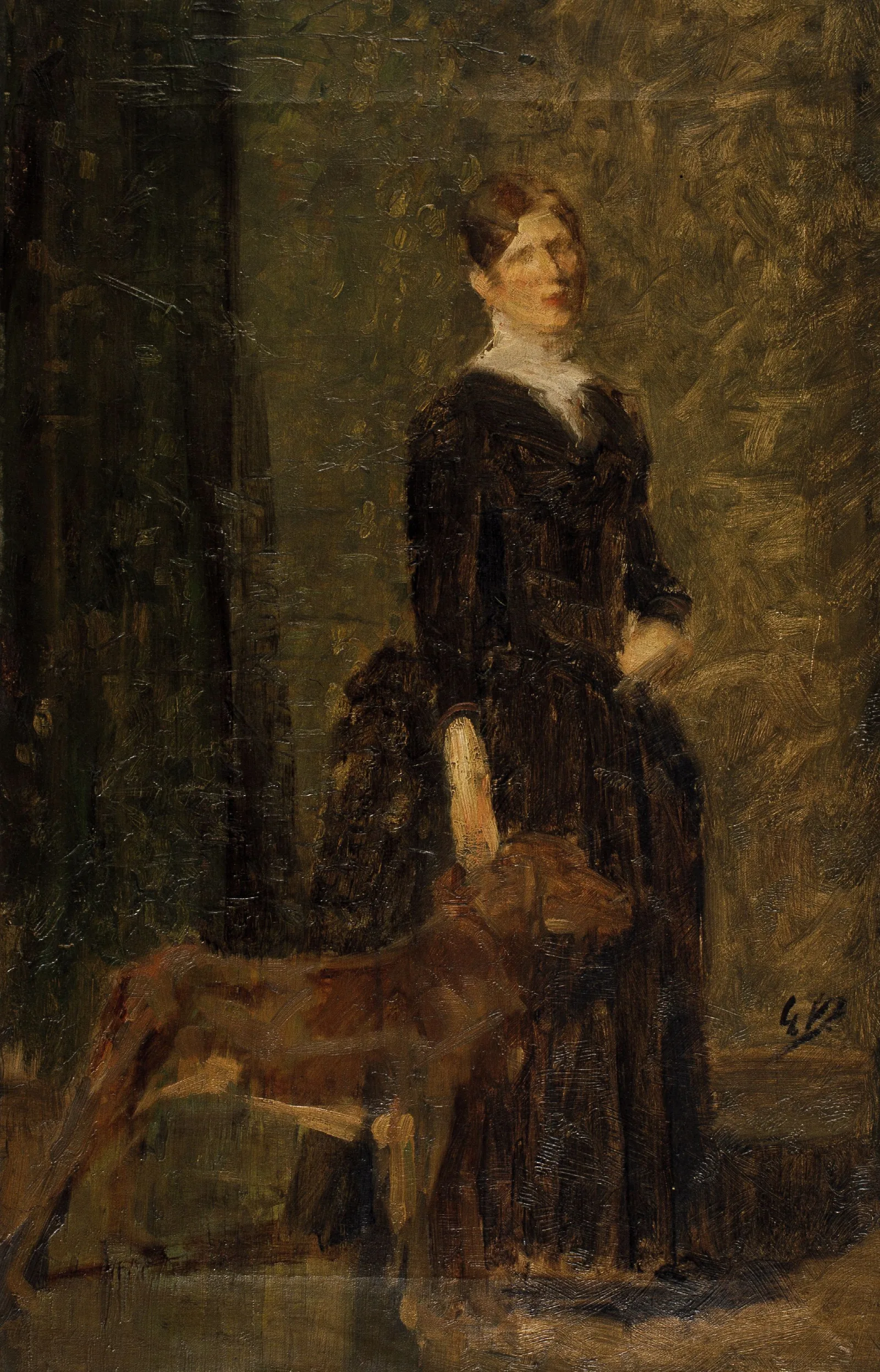 Study For The Portrait Of Marie De Coster The Artists Wife Wall Art by Gustave Vanaise - Canvas Print