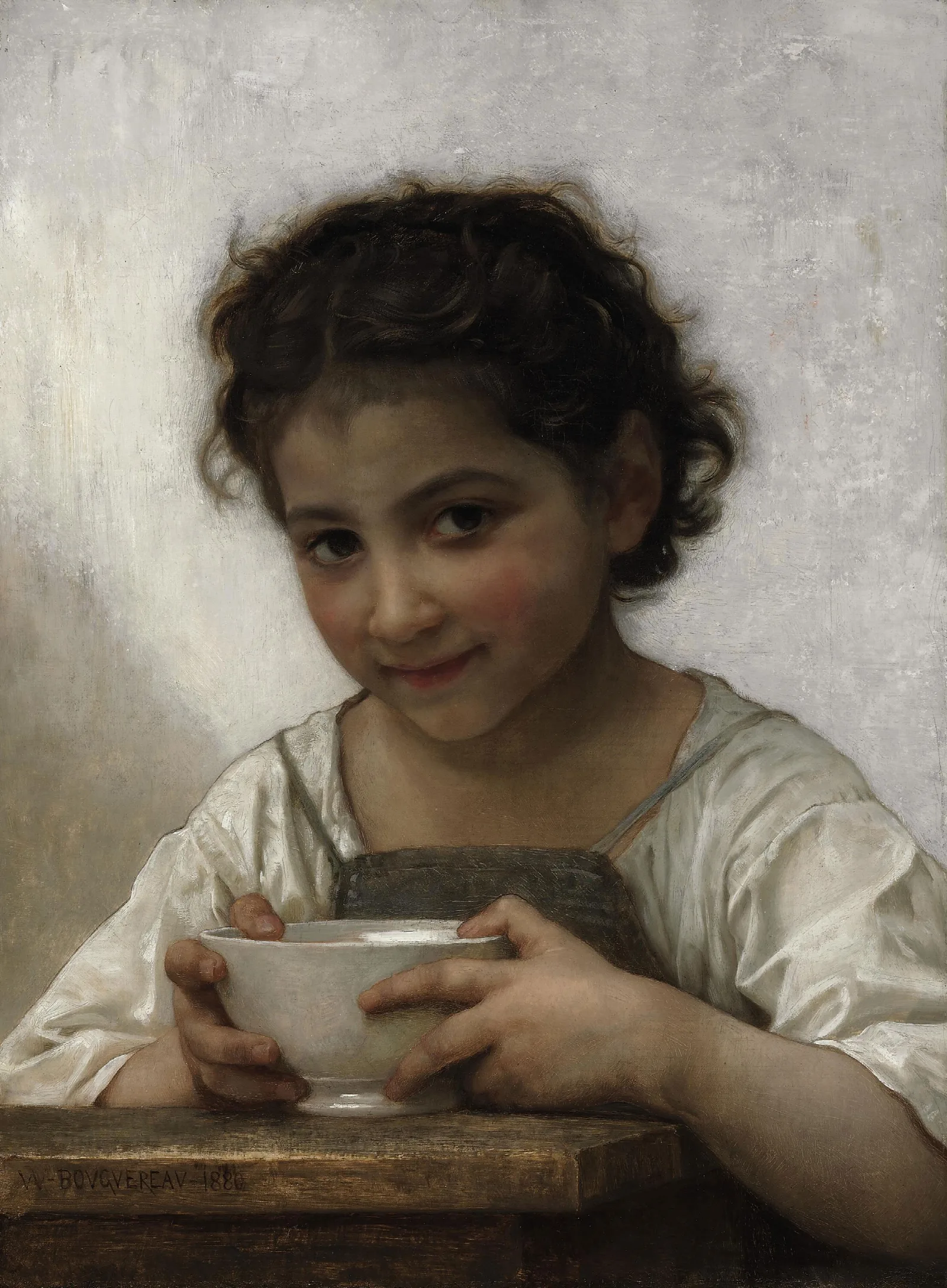 La Soupe Au Lait Wall Art by William Bouguereau - Canvas Print