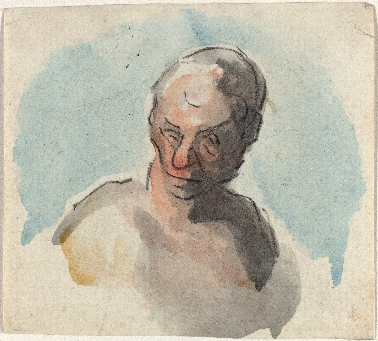 Head Of A Man Wall Art by Honoré Daumier - Canvas Print