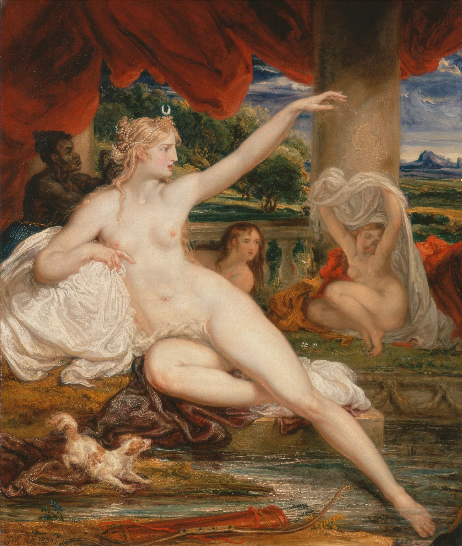 Diana At The Bath Wall Art by James Ward - Canvas Print