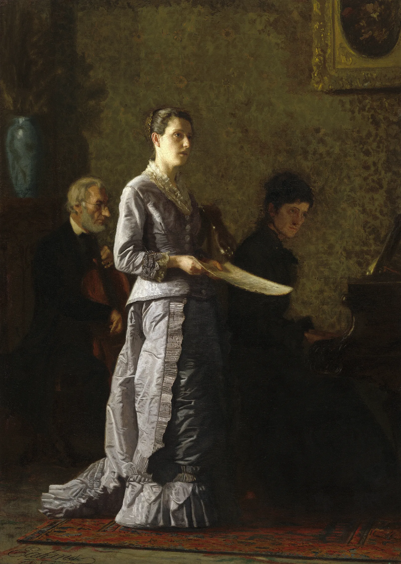 Singing A Pathetic Song Wall Art by Thomas Eakins - Canvas Print