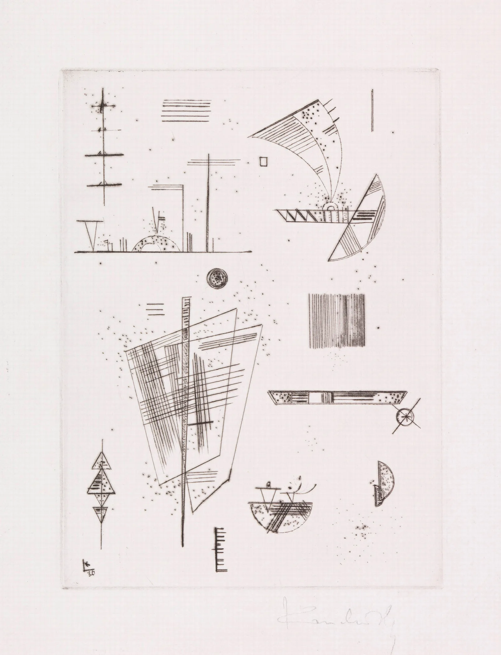 Erste Radierung Fur Die Editions Cahiers Dart Wall Art by Wassily Kandinsky - Canvas Print