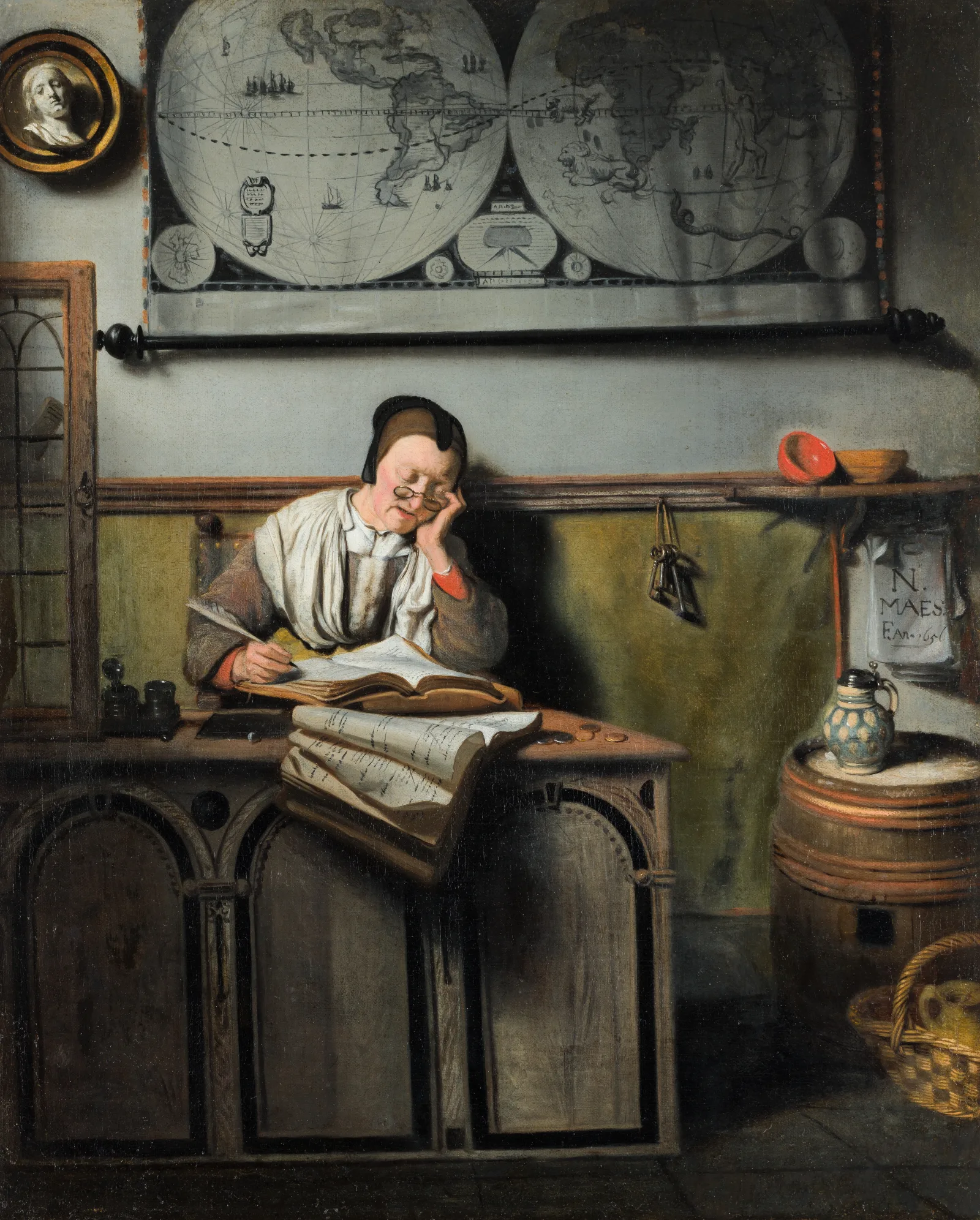 The Account Keeper Wall Art by Nicolaes Maes - Canvas Print
