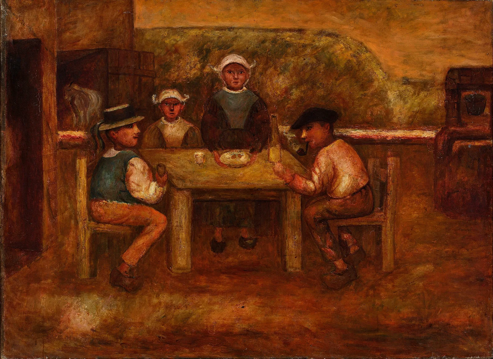 Peasants Meal Wall Art by Tadeusz Makowski - Canvas Print